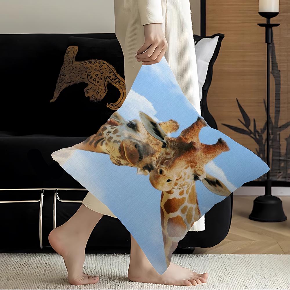 Giraffe Personalized Picture Text Home Decorative Pillows Household Gifts 45x45cm