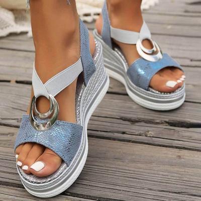 Sommer Keilsandalen für Damen Elegant Bequeme Plateau Open Toe High Heels Damenschuhe Elegante Absatz Sandalen