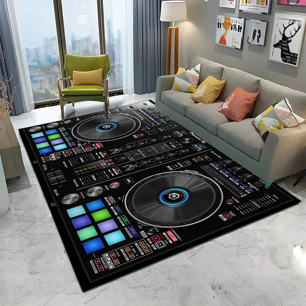 3D DJ Music Screen Keyboard Cartoon Carpet Rug for Home Living Room Bedroom Sofa Doormat Decor,Child Area Rug Non-slip Floor Mat