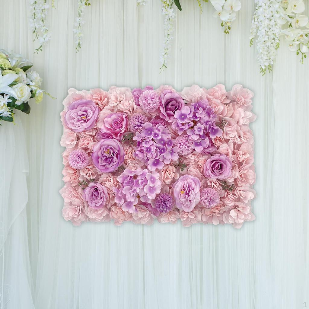Pannello di Fiori Artificiali Sfondo Decorazione San Valentino per la Casa Composizione Rosa