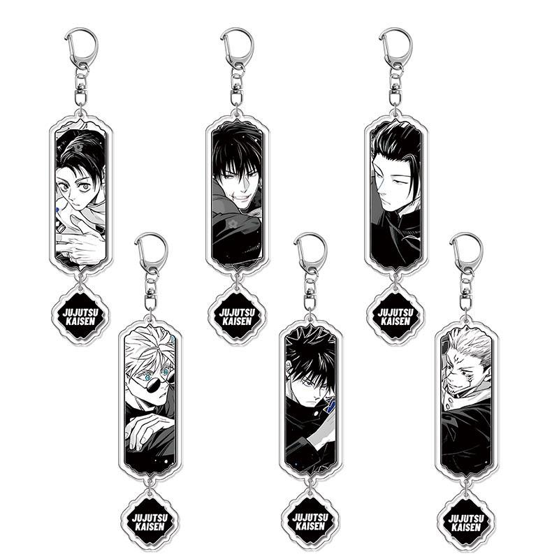 6pcs/set Jujutsu Kaisen Anime Peripheral Keychain Gojo Satoru Itadori Yuji Okkotsu Yuta Accessories Fans Collect Gifts Toys