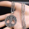Viking Style Tree Of Life Celtic Knot Stainless Steel Necklace Antique Blackened Jewelry