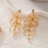 Elegant Acrylic Resin Flower Petal Drop Earrings for Women 3D Clear Floral Long Tassel Hanging Earring Wedding Party Jewelry