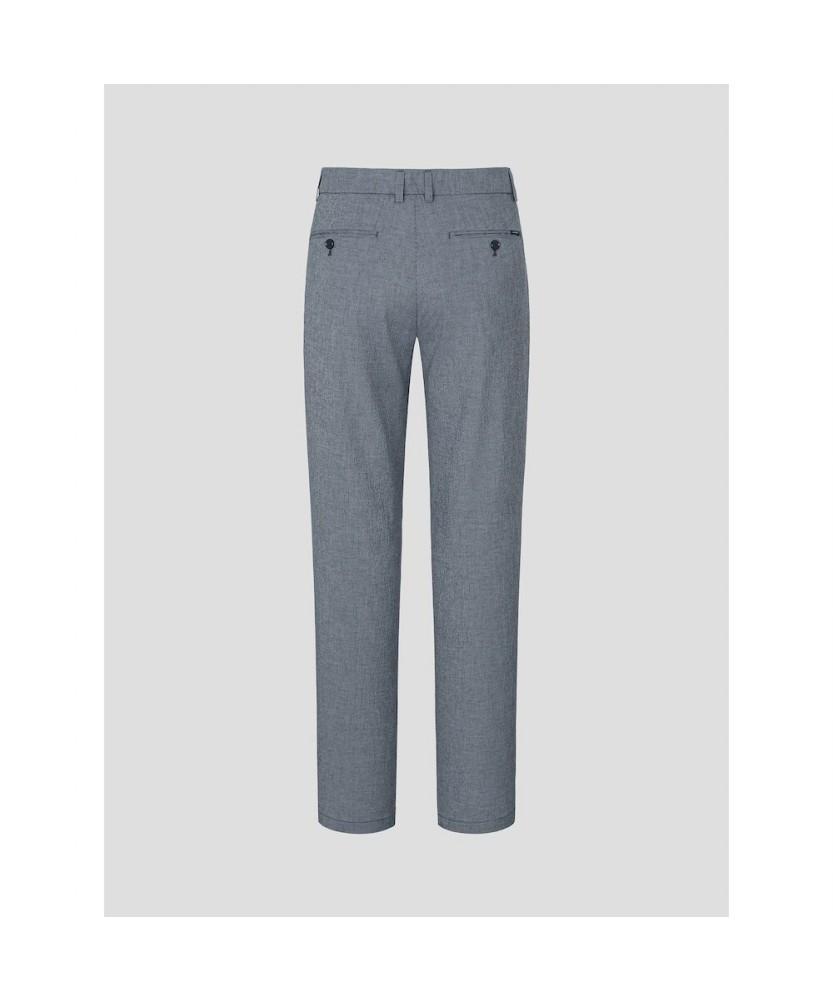 Binpolmen Seersucker Pattern Set-Up Standard Fit Pants Navy