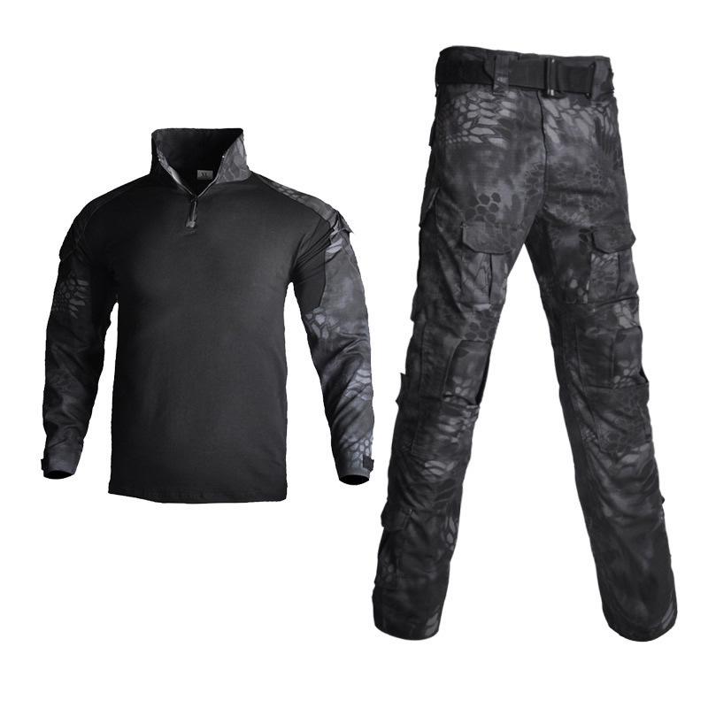 CrossG2 Men s Tactical Camouflage Suit: Long Sleeve Frog Suit for Outdoor Military Training and Special Forces. S (100-120 jin)