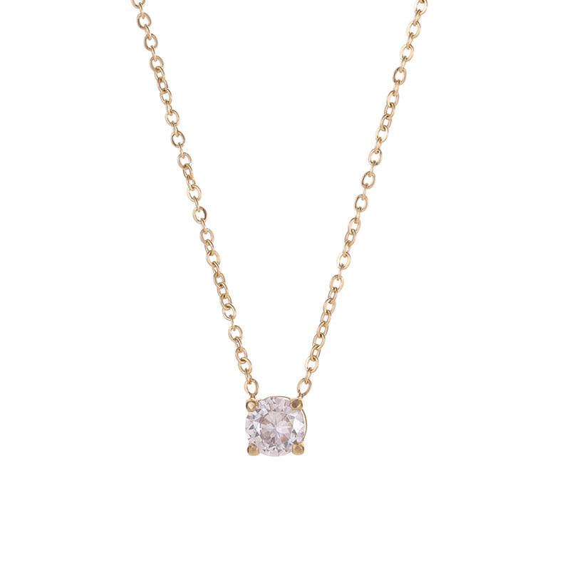Titanium steel diamond necklace women's niche design collarbone chain exquisite light luxury jewelry