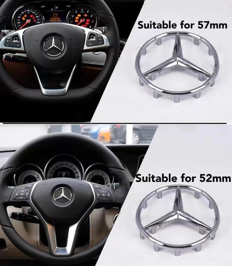 SUG2 Top Quality 52mm 57mm Steering Wheel Center Badge Star Logo Car Emblem with 18 Pins for Mercedes Benz C CLA CLS GLC GLE GLS E