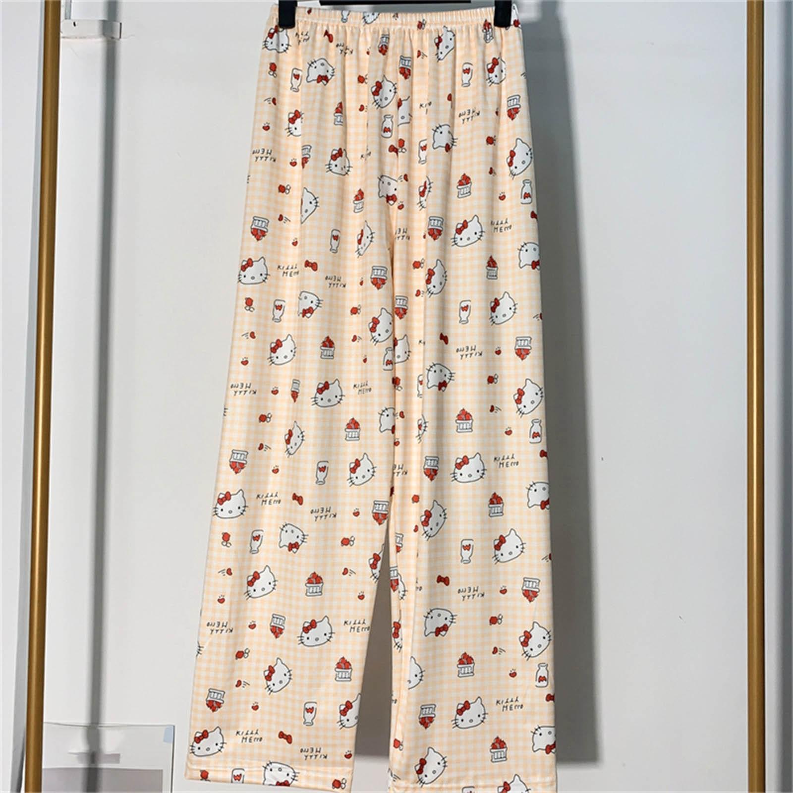 

Женские домашние брюки Повседневные брюки Пижамные брюки с принтом без карманов XXL жёлтый