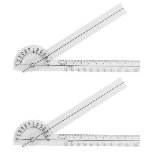 PAVIKE Goniometer, Rehabilitation Goniometer, Set of 2, Rotatable, Multifunctional, Transparent, Professional Goniometer, 180 Degree Measurement Tool,