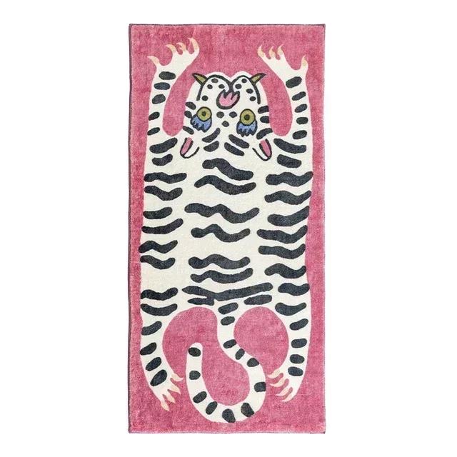 Cartoon Leopard Carpet For Cooling And Warmth, Home Decoration, Bedroom Plush Floor Mat, Living Room Rest Area Floor Mat