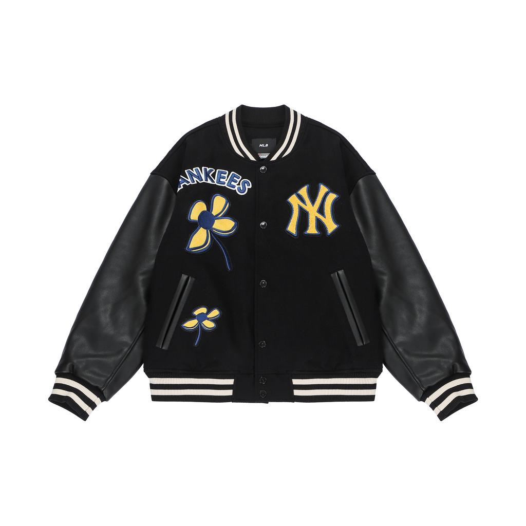 New MLB FW22 Baseball Jacket Unisex Black 3AJPF0124-50BKS