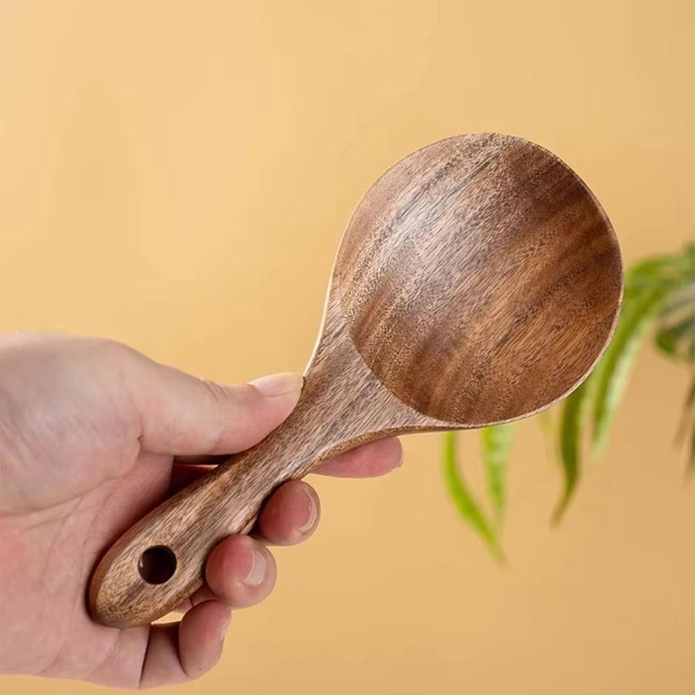Large Scoop Rice Scoop Spoon Non-Stick Surface Multipurpose Rice Paddle Ergonomic Design Eco-Friendly Wooden Spoon