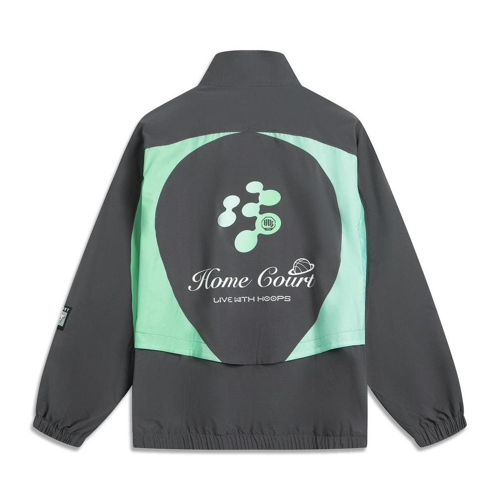 Li Ning Basketball Series Bad Five Letter Splicing Zipper Stand Collar Versatile Casual Windbreaker Men Outerwear AFDVE55-1