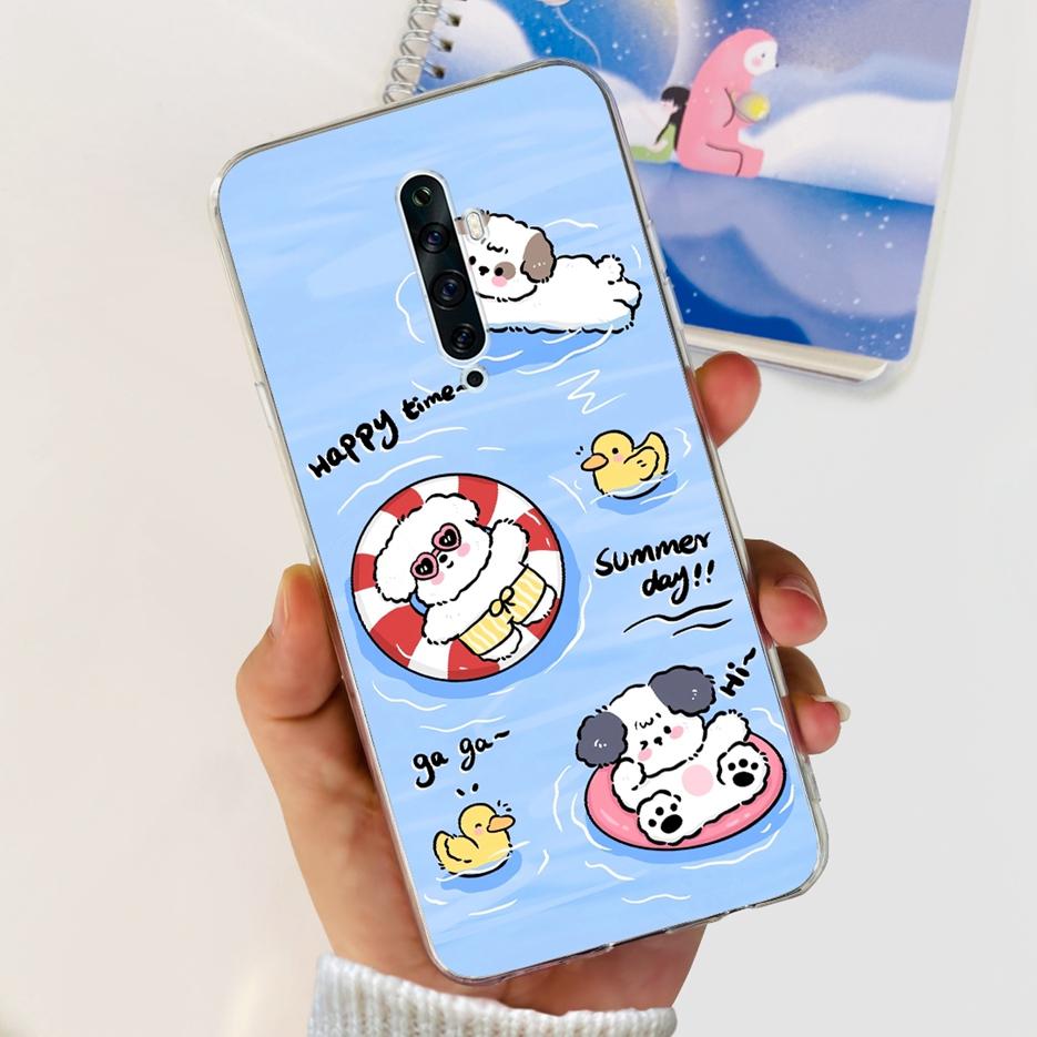 For Oppo Reno 2 2F 2Z Case Luxury Painted Cover Clear Silicone Phone Case For Oppo Reno2 F Reno 2Z Reno2 Reno2F Reno2Z Soft Bags