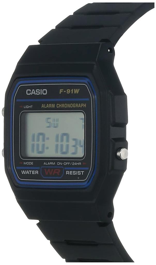 Casio Classic Chronograph Alarm LCD Digital x x Strap F91W-1 Men's Watch, Black, F-91W-1DG, Black//Sheer Pleasure, 38.2 35.2 8.5mm,