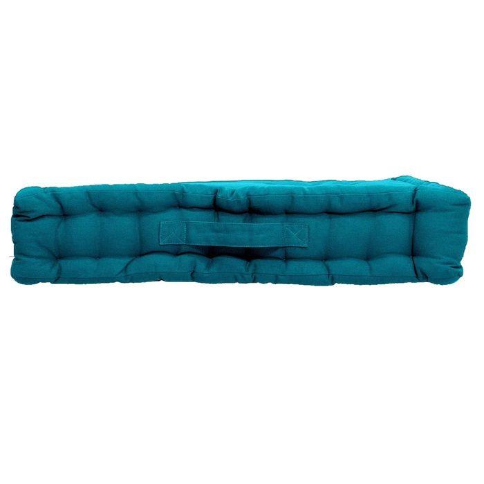 Coussin de sol uni 50 x 50 cm Panama bleu canard