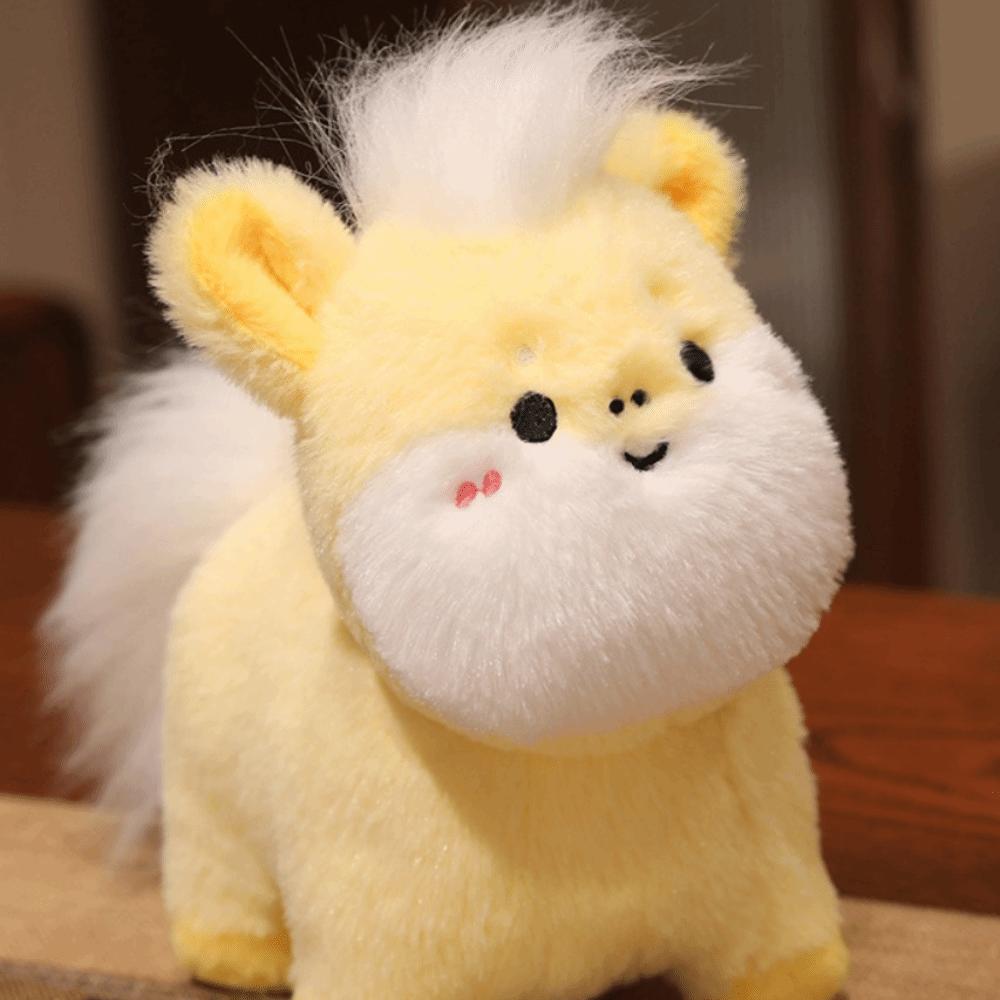 

Cartoon Chinese Zodiac Horse 20cm Pony Plush Doll Traditional Mascot Home Decor Style1 Yellow
