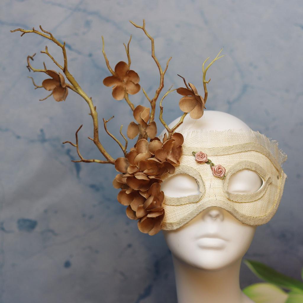 Maskenballmaske für Damen Venezianische Masken Weihnachten Damen Blumen Halbgesichtsmasken Augenmaske Cosplay Spitze Blumenastmaske