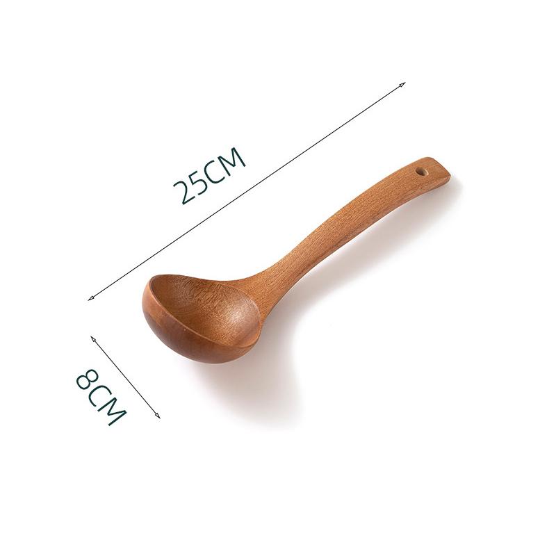Wooden Spatula Non Stick Cookware Wood Utensils Cooking Long Handle Flat Frying Inclined Spatula Cooking Soup Spoon Rice Spoon