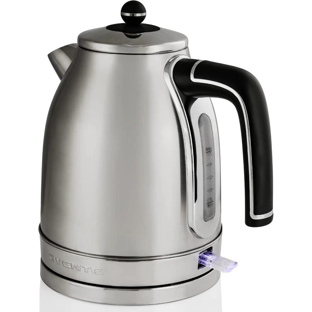 1,7L Wasserkocher, 1500W Schnellkoch-Wasserkocher für Kaffee oder Tee mit BPA-freiem Edelstahl und kabellosem Gehäuse