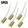 5pcs Brass Wire Brushes, Mini Paint Rust Remover, Steel Wire Brushes for Industrial Metal Polishing and Burring Cleaning