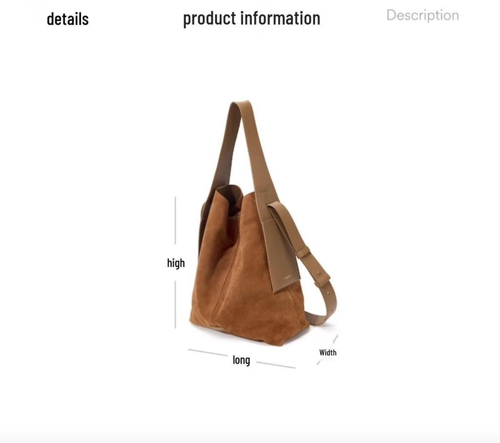 Songmont Yamashita Arimatsu Suede Tote: Large Capacity, Versatile Commuting Crossbody Shoulder Bag