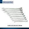 MichaelPro Metric Wrench Set (8-Piece) - Chrome Vanadium Steel - Spiral Grip - Silver