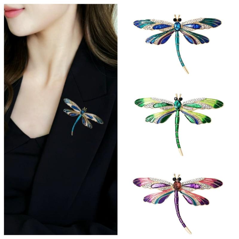 Exquisite Strass Libellen Broschen Elegante Bunte Insekten Anstecknadeln Mode Party Rucksack Dekoration Kleider Accessoires Geschenk