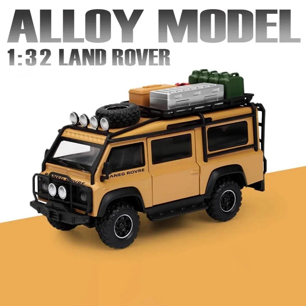 1:32 Land Rover Defender Range Rover Car Model Toy Shock Absorption Pull Back Off-road Vehicle Sound Light Gifts for Kids