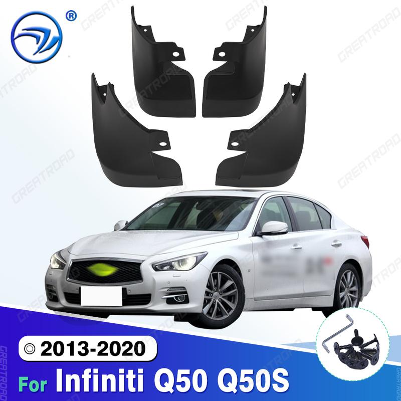 Durable ABS Mud Flaps For Infiniti Q50 Q50S 2013- 2015 2016 2017 2018 Splash Guards Mudguards Fender car Accessories