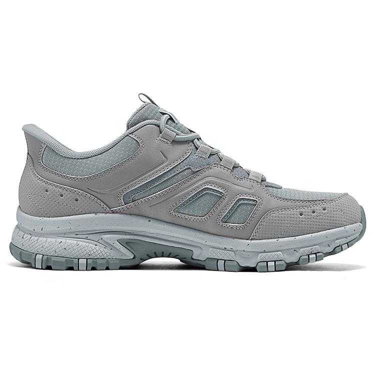 Skechers Outdoor Mens Flash Wing Shoes Cushioning Thick Sole Comfortable Low Top Hiking Shoes Men sneaker Gray 237752-GRY