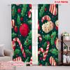 2pcs,2D Plane Printing Curtain Popular Christmas Candy Holly (4) Versatile Fabric (without Rod) Holiday Ldeal for Kitchen Living