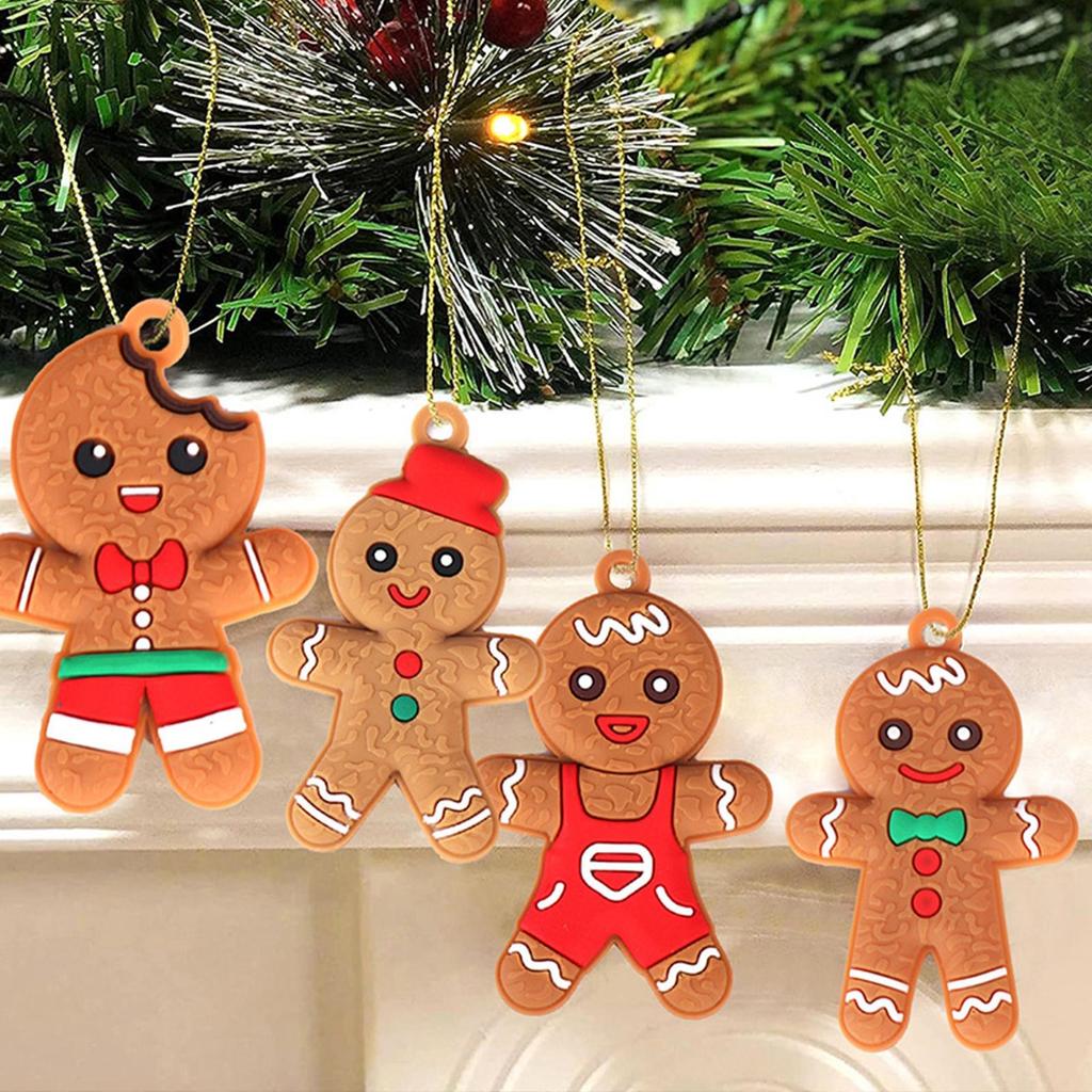 Gingerbread Ornaments 12 Pieces Holiday Pendant Christmas Tree Decorations For Home Dinner Restaurant Cafe Church Event Shopping