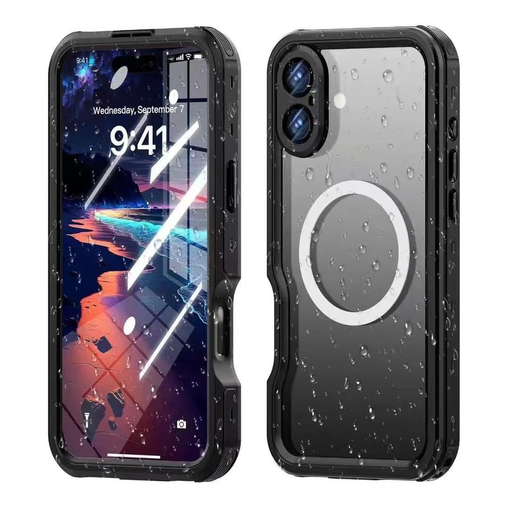For Summer Magnetic Wireless Charging Waterproof Case for iPhone 16 15 11Pro Max Sealed Swimming Bag Rugged Cover 16e In Stock