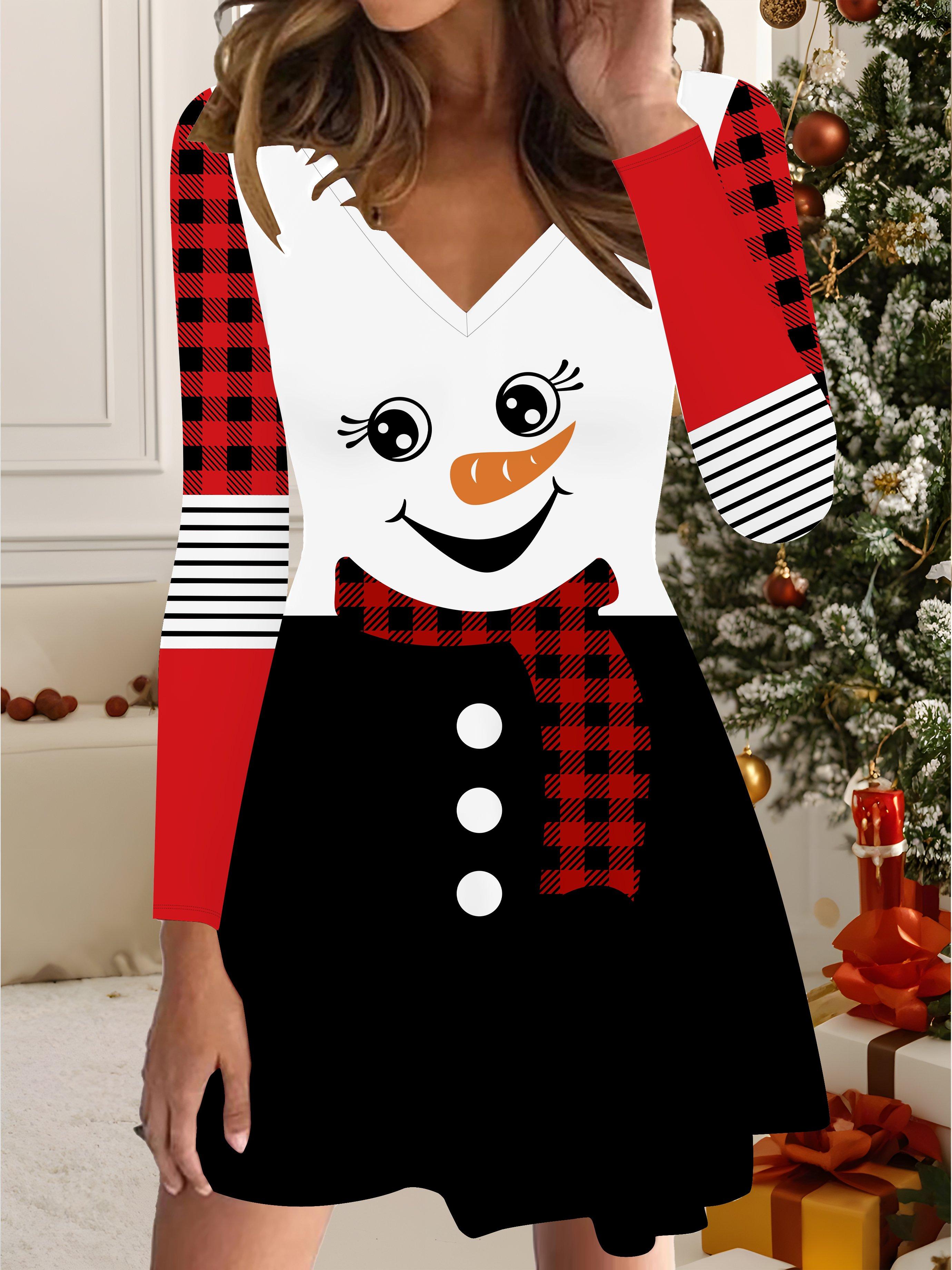 

3D Printed Dress Exclusive Trendy Item for Women in Autumn & Winter Christmas Edition 1XL червоний