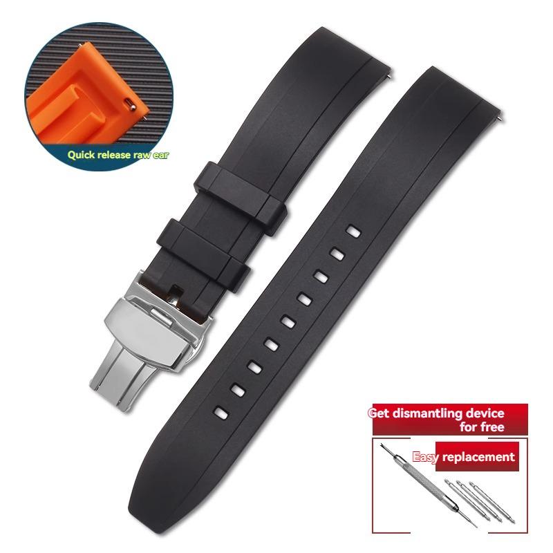 Quality FKM rubber watch strap 18mm 20mm 22mm 24mm quick release strap for Rolex Omega Cas