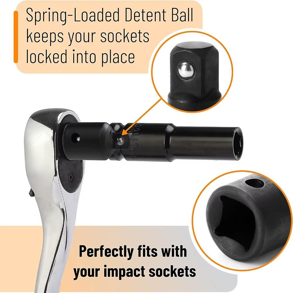 Zestaw 4 szt. adapterów redukcyjnych do nasadek udarowych 1/2 3/8 1/4 cala do stosowania w wiertarkach samochodowych i w pracach budowlanych