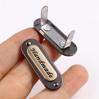 3 Sets dekorative Anhänger, Kleidungsschnallen, handgefertigte Buchstaben, Etiketten, Metall, Geldbörse, rechteckig für Jeans, Taschen