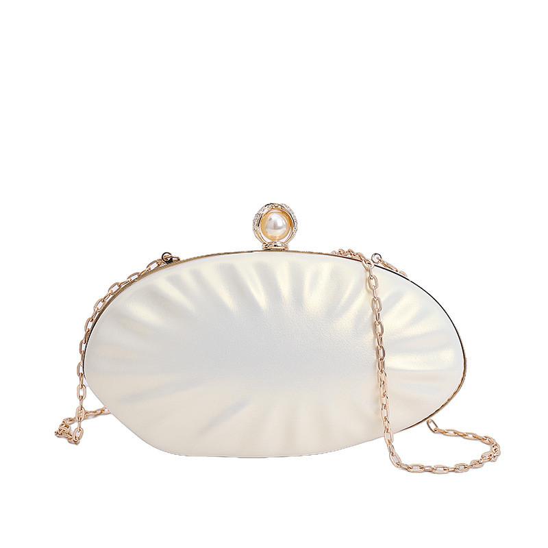 Acrylic Shell Clutch Bag With Chain Strap For Womens Daily Use