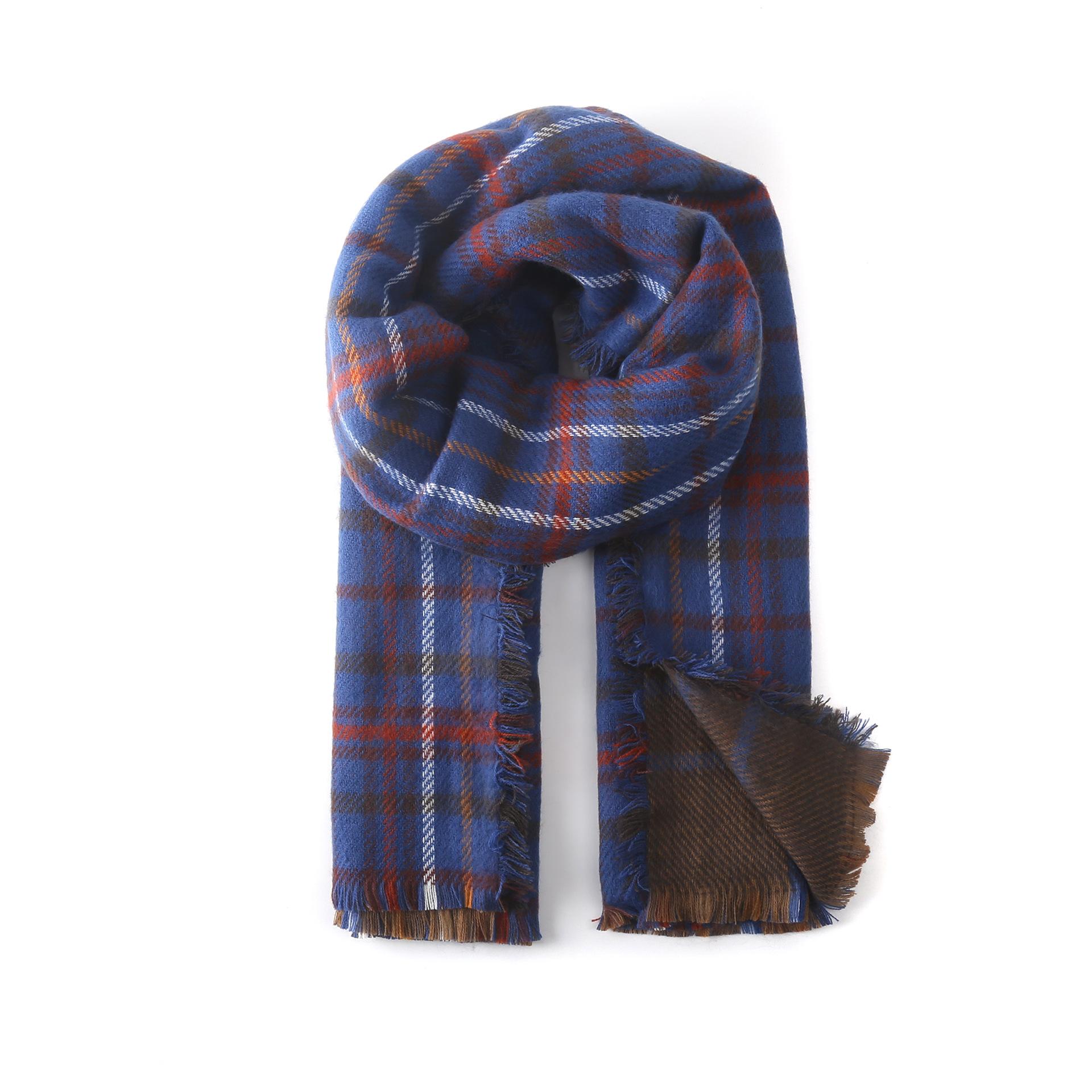 

Женский двухсторонний шарф-сетка «Тысяча птиц», термошарф из искусственного кашемира, шаль 190*80cm сапфировый