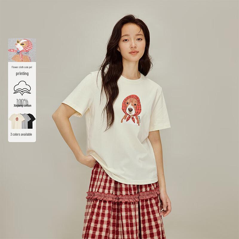 INMAN Women s Pet Print 100% Cotton T-Shirt M