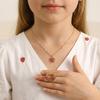 1 Set Alloy Strawberry Necklace Earrings Sparkly Rhinestone Inlay For Little Girls Daily Wear Birthday Gifts
