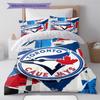 Toronto Blue Jays Pattern Bedding Set Quilt Cover Pillowcase Home Decor Gift (1 * Duvet Cover + 2 * Pillowcase, Without Core)