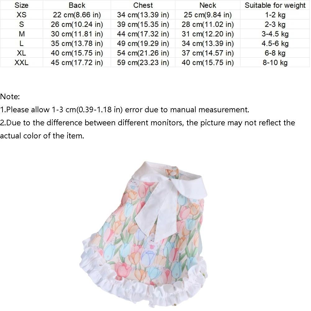 Cute Breathable Dog Princess Dress Ruffle Cartoon Rabbit Dog Floral Skirt Floral Printed Dog Vest Outdoor Activity