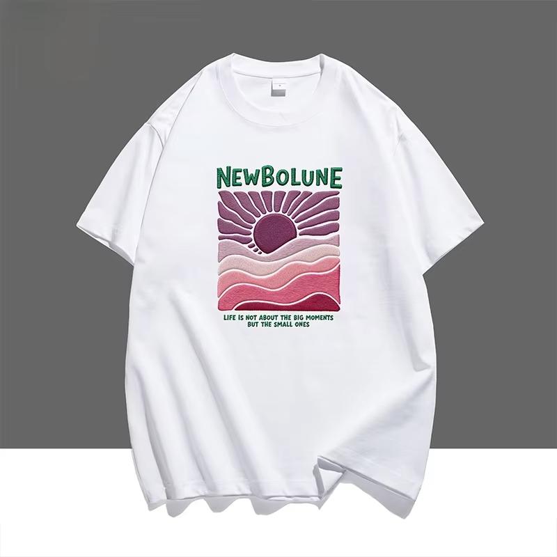 

2026 new Unisexs cotton Tshirt Fashionable Printed Roundneck Casual Sports Shirt New Style S