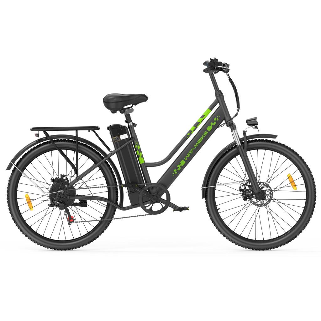WITAMBIKE C26 PRO Adult Urban Electric Bicycle, 250W Motor, 36V 20Ah Battery, Mechanical Disc Brakes, 26-inch Wide Urban Tires, Max Load 120kg