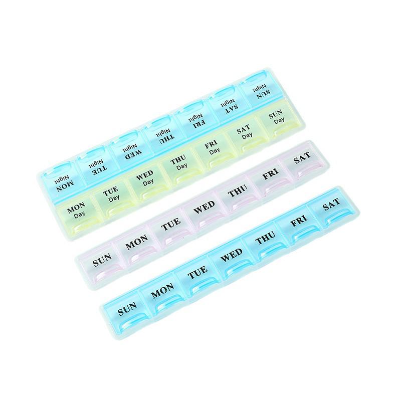 Transparent Moisture-Proof Weekly Pill Organizer with Compartments