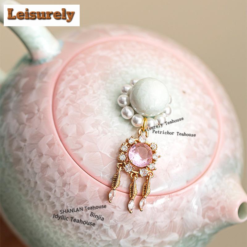 200ml Kiln Change Crystal Glaze Xishi Teapot Retro Tea Infuser Pot Tea Making Kettle With Ball Hole Drinkware Collection Gift
