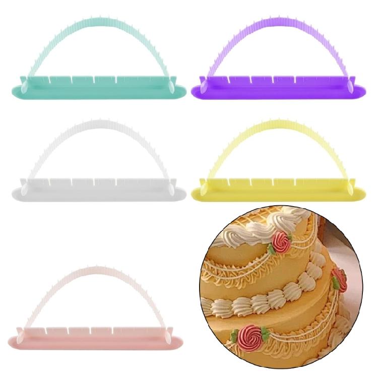 Food Safe Curved Cake Decorating Tool With Nonslip Handle For Artistic Frostings Designs Cake Layer Marker Baking Gadget