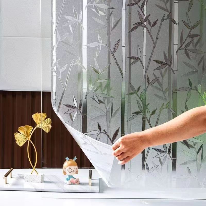 Fugui Bamboo Static Window Sticker Balcony Frosted Glass Film Sunshade Anti-privacy Film Self-adhesive Window Paper Painting